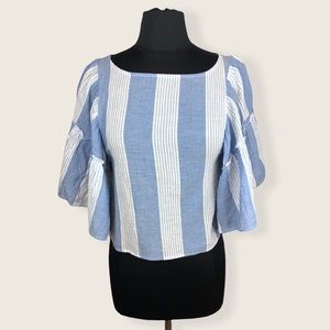 American Eagle Outfitters Stripe Blouse Small Blue